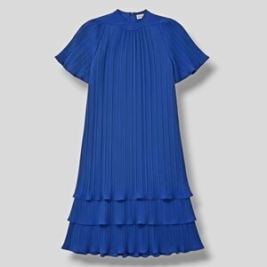 Riccardo women's royal blue Pleated layered vintage Dress from Mervyns  - size 8